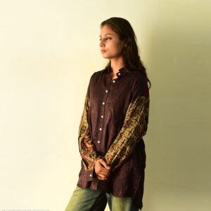 Itr . इत्र | Handmade Ajrakh Block Printed Silk Shirt